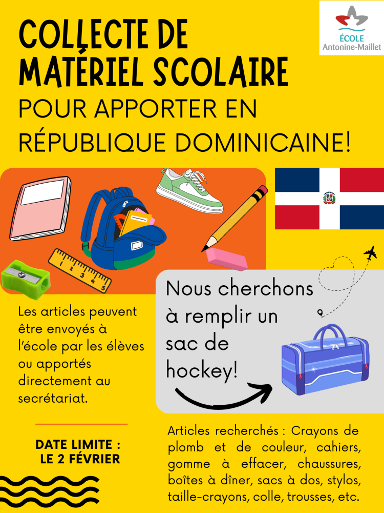 Collecte de matériel scolaire 2