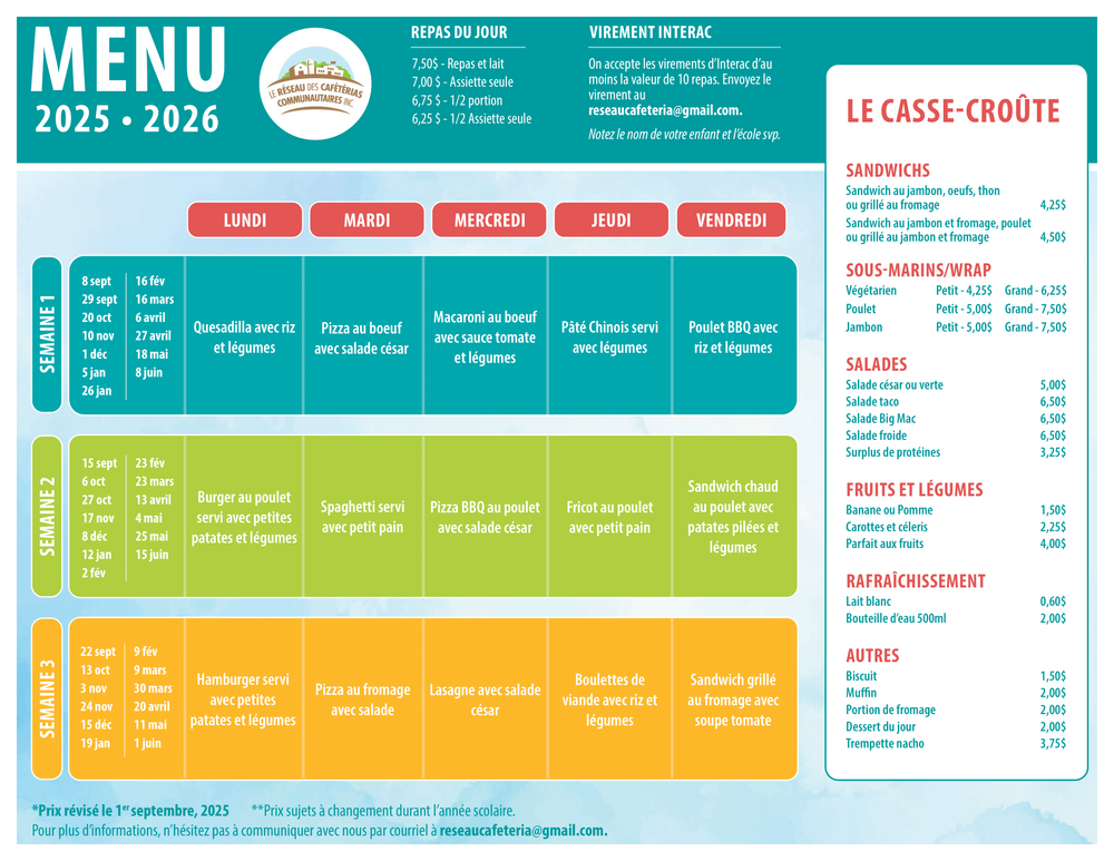 Menu Antonine 1
